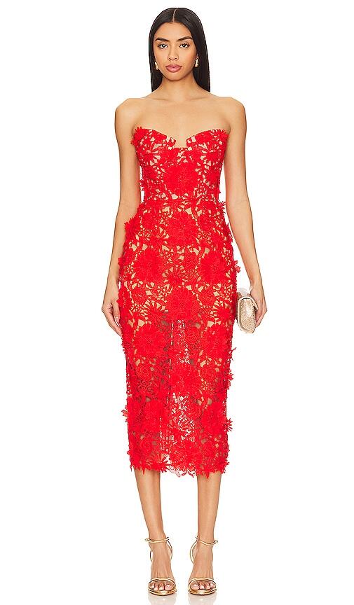 Bronx and Banco Jasmine Midi Dress in Red Cover