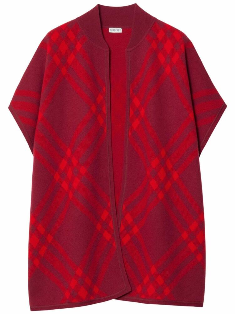 Burberry checked wool cape - Red Cover