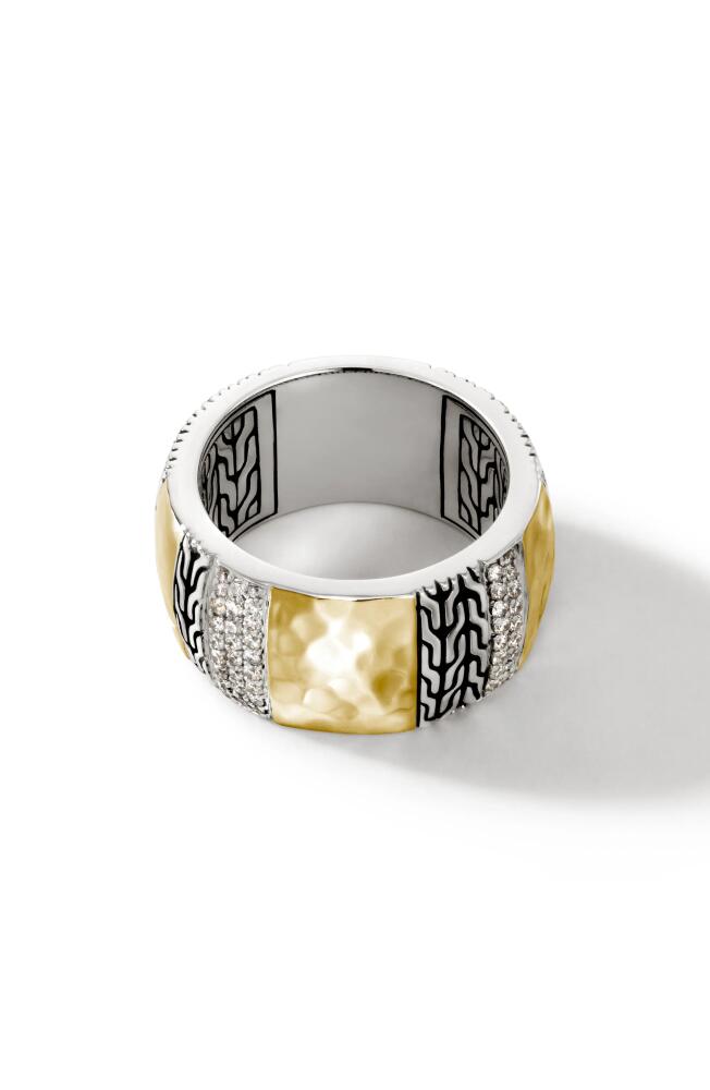 John Hardy Palu Pavé Band Ring in Silver/Gold Cover