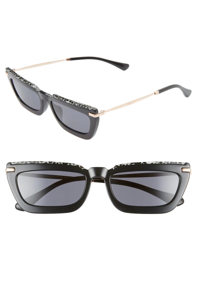 Jimmy Choo Vela 55mm Flat Top Sunglasses in Black/Grey Blue Cover