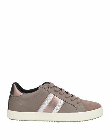 Geox Woman Sneakers Dove grey Leather, Textile fibers Cover