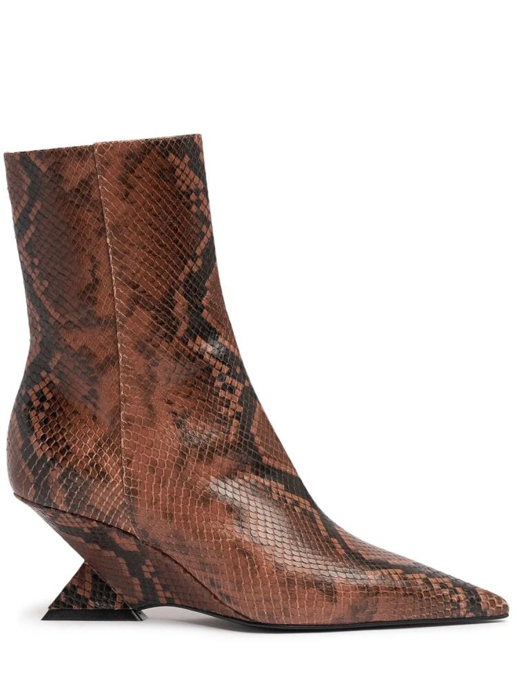 THE ATTICO 60mm Cheope Python Print Ankle Boots Cover