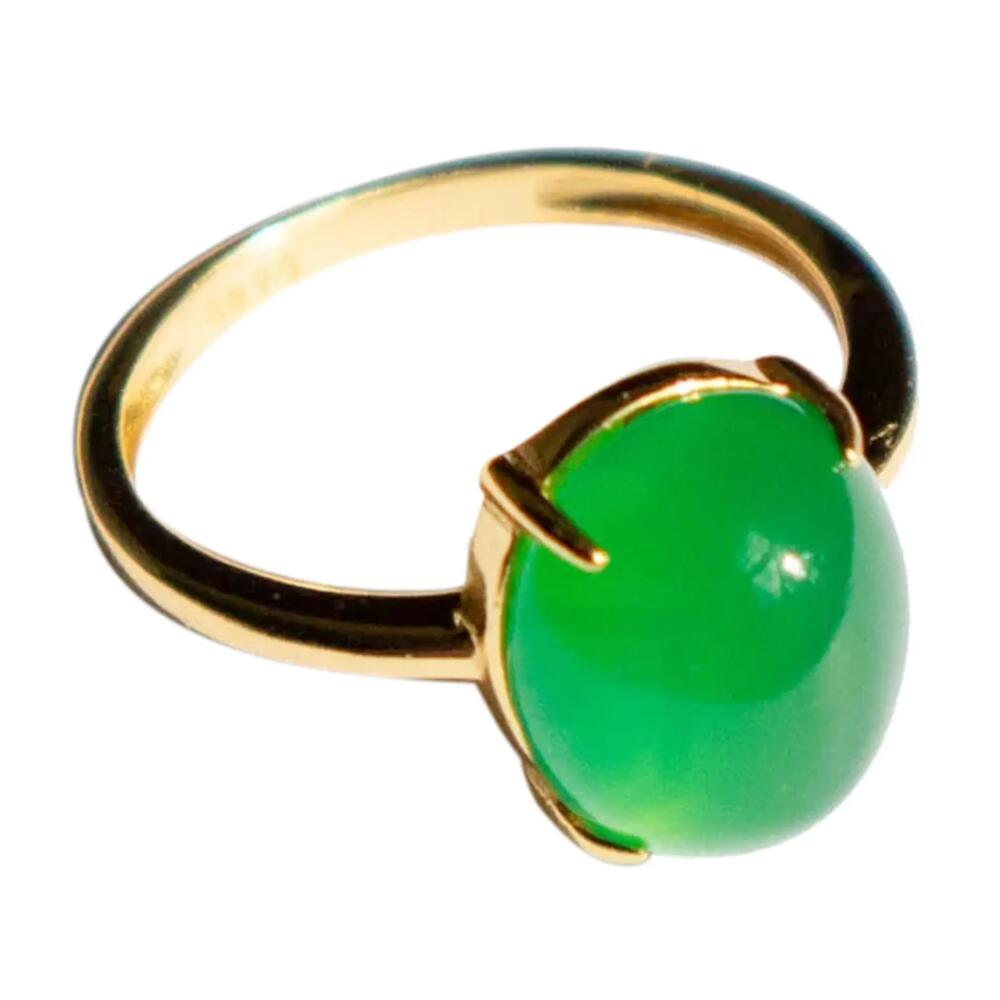 seree Dew Green jade stone ring in Bright Green Cover