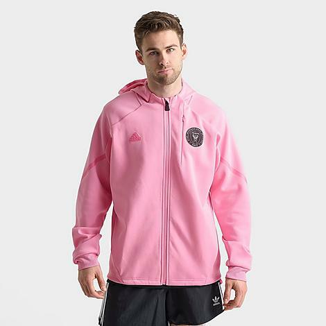 Adidas Men's Inter Miami CF MLS Designed for Gameday Anthem Jacket in Pink/Light Pink Cover