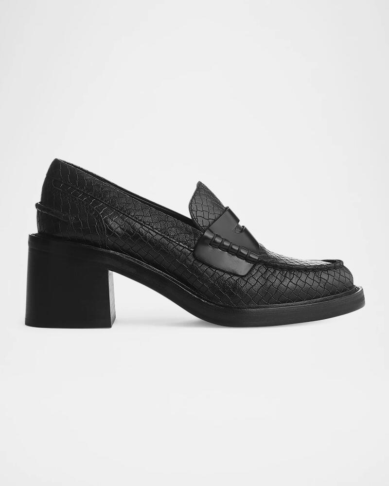 Rag & Bone Carter Embossed Leather Heeled Penny Loafers Cover