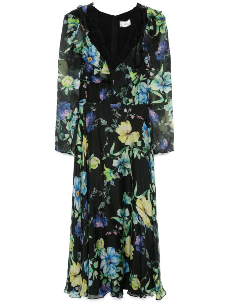 NISSA floral-print midi dress - Black Cover