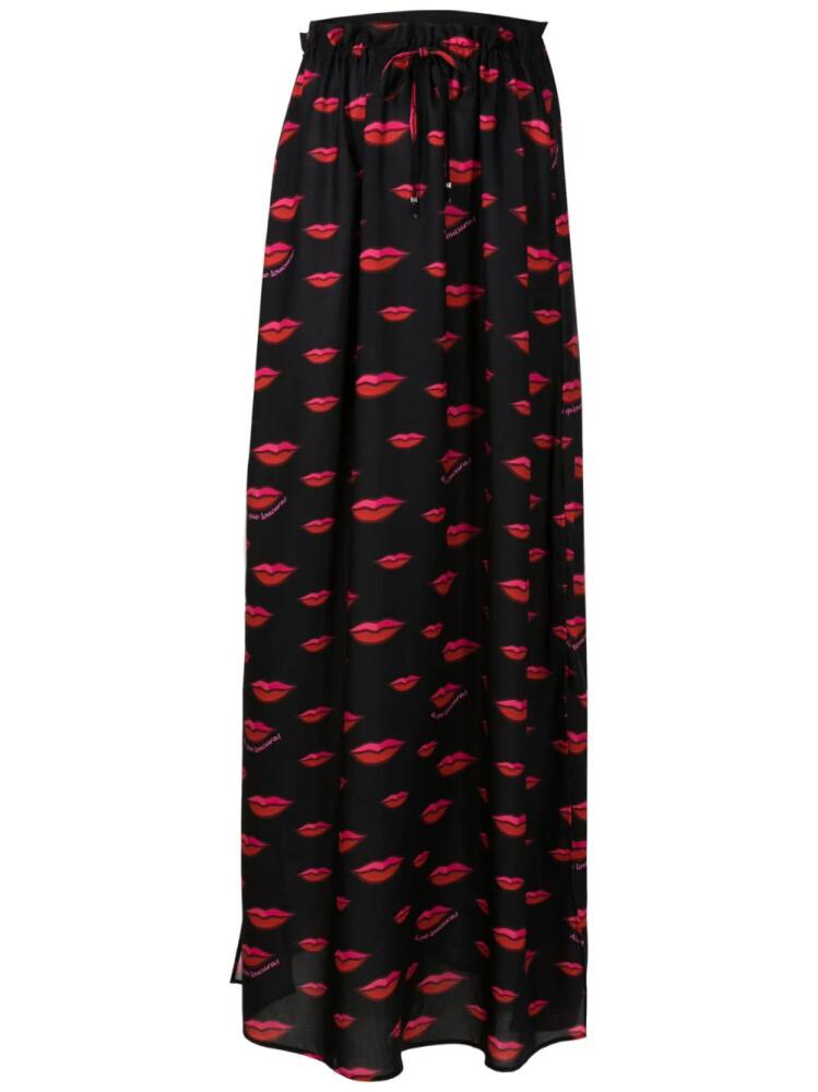 Amir Slama lip-print maxi skirt - Black Cover