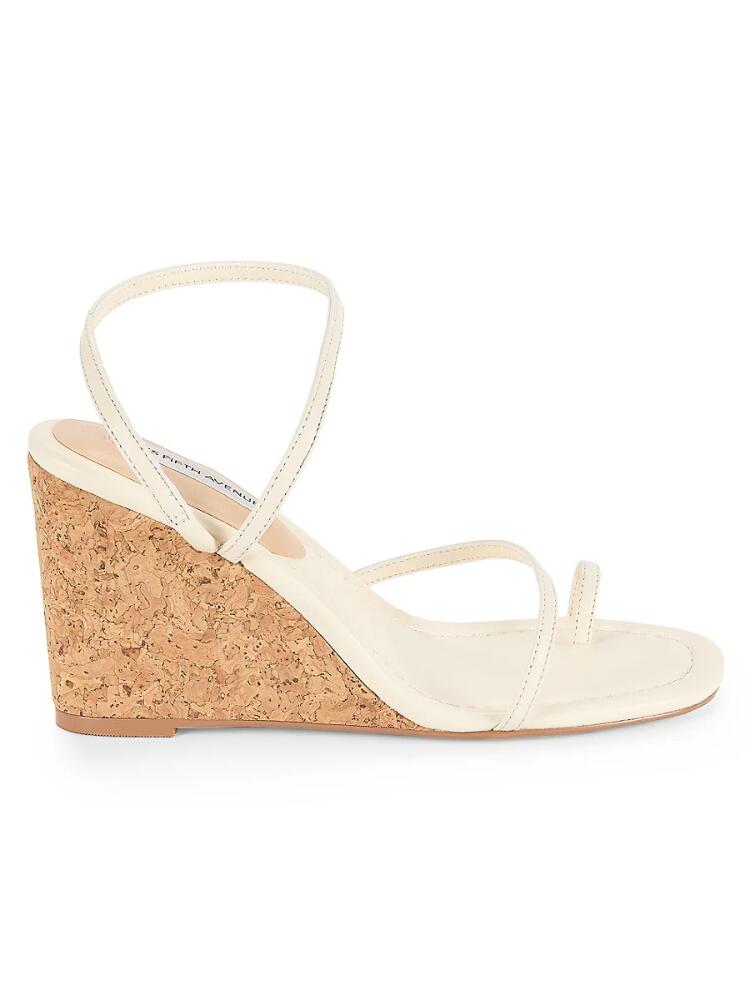 Saks Fifth Avenue Women's Mave Leather Wedge Sandals - Cream Cover