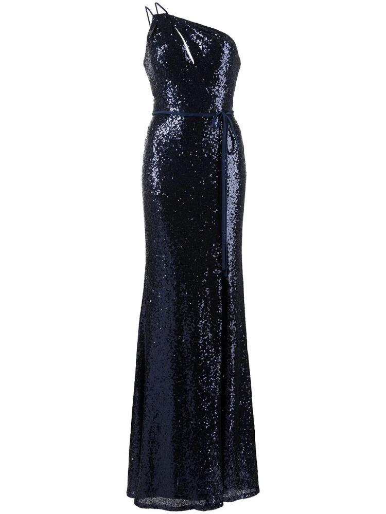 Marchesa Notte Bridesmaids Stilo one-shoulder bridesmaid gown - Blue Cover