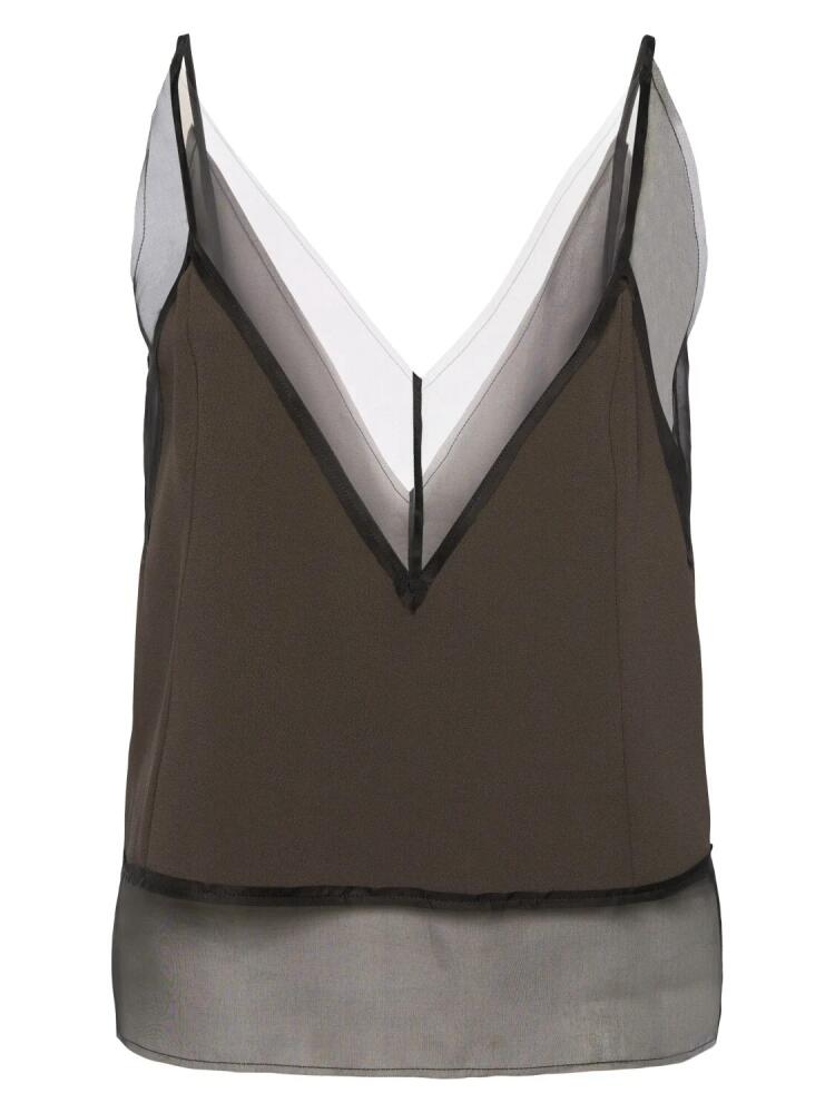 AMI PARIS Satin & Mesh Tank Top Cover