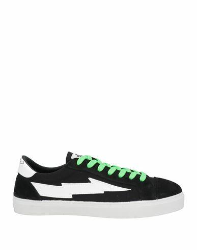 Sanyako Man Sneakers Black Leather, Textile fibers Cover