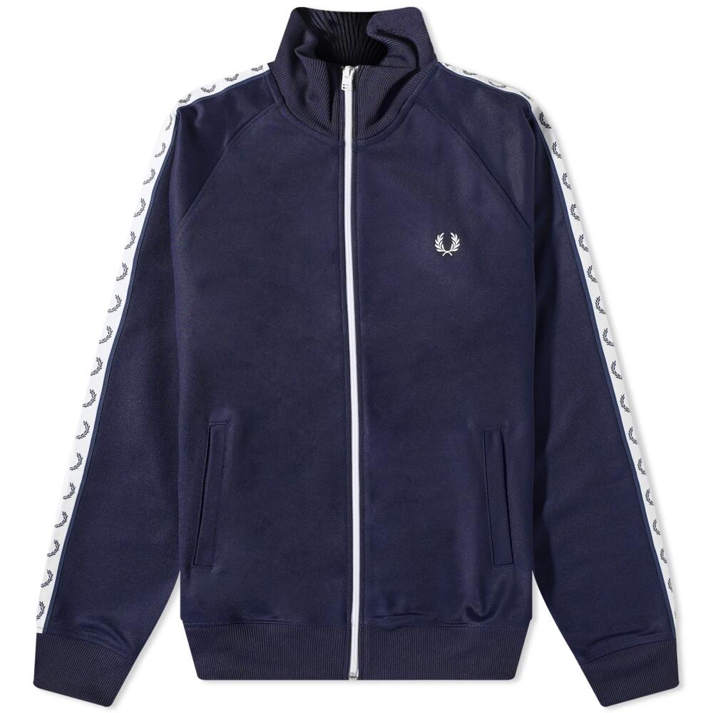 Fred Perry Men's Taped Track Jacket in Carbon Blue Cover