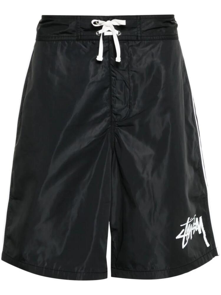 Stüssy logo-print shorts - Black Cover