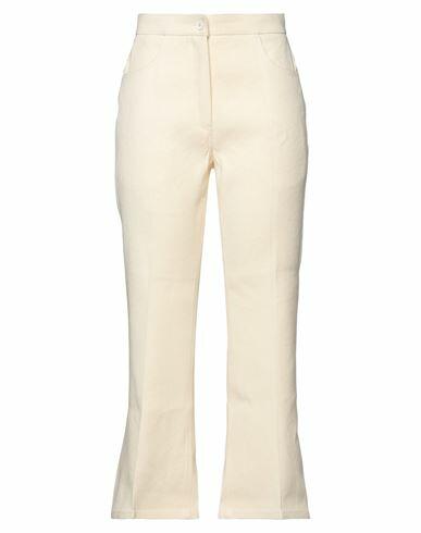 Jil Sander Woman Jeans Ivory Paper Yarn, Lycra Cover