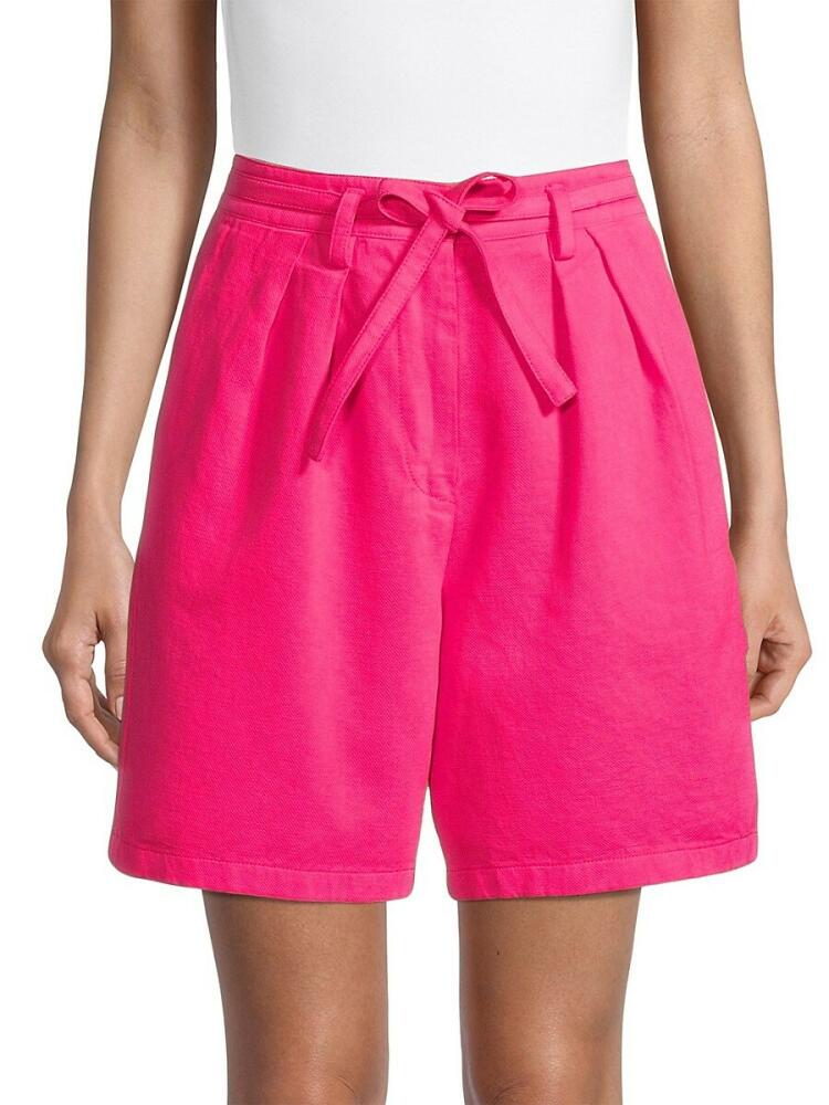 Rosso35 Women's Garment Dyed Pinched Bermuda Shorts - Fuchsia Cover