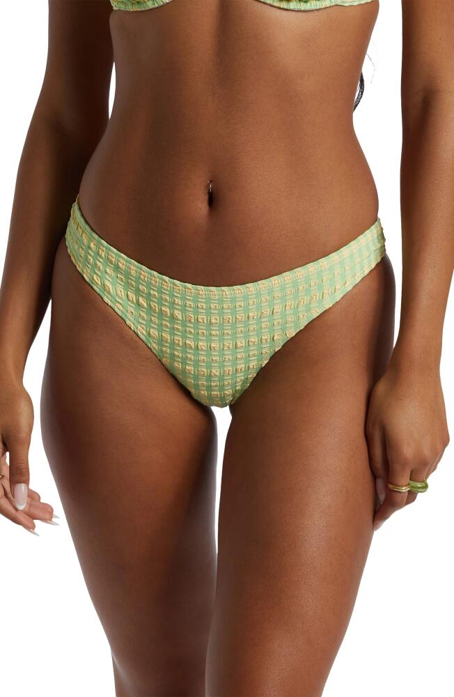 Billabong Wave Check Cocoa Bikini Bottoms in Bright Meadow Cover