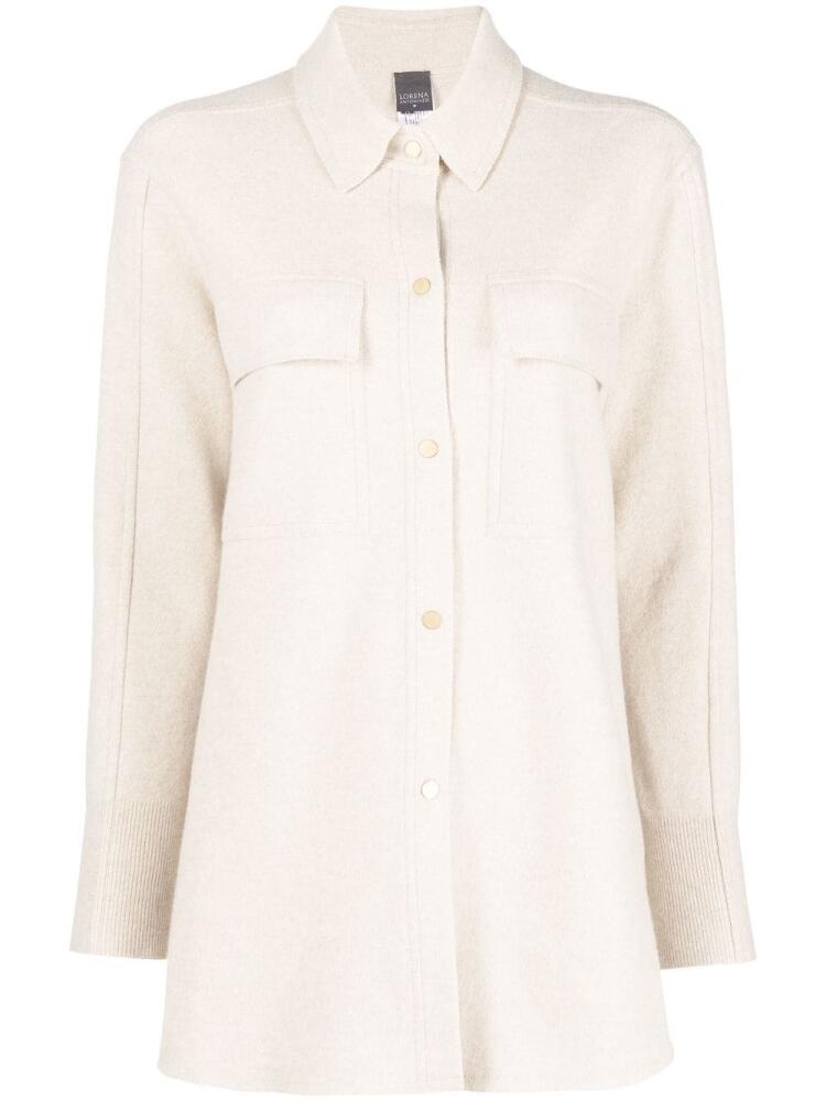 Lorena Antoniazzi long-sleeve knitted shirt - Neutrals Cover