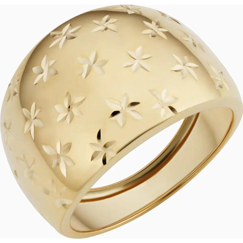 Oradina 14K Gold Starry Night Dome Ring in Yellow Gold Cover