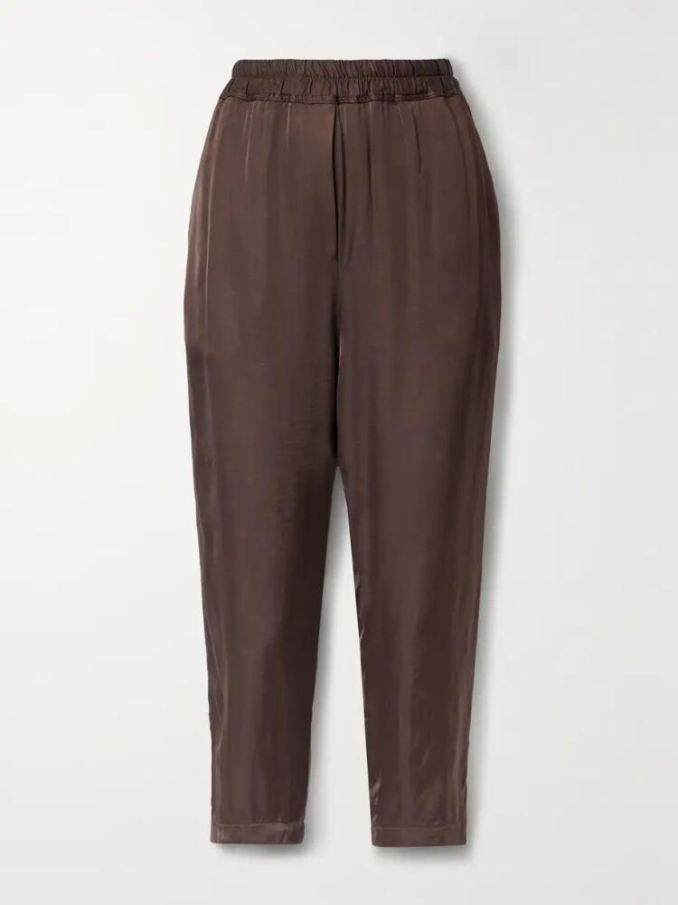 Nili Lotan - Safi Satin Track Pants - Brown Cover