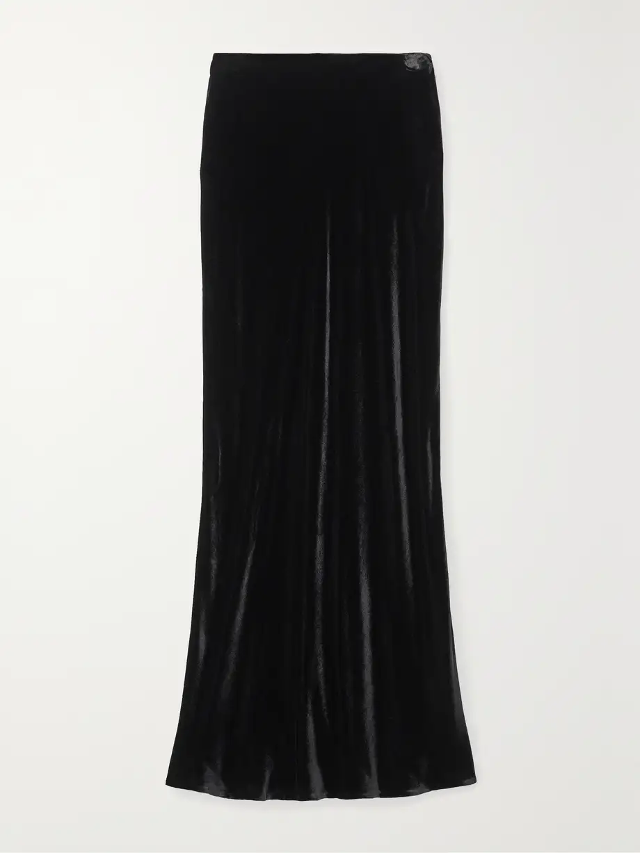 L'Agence - Zeta Velvet Maxi Skirt - Black Cover