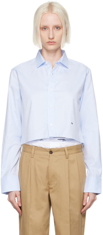 HommeGirls Blue Cropped Shirt Cover