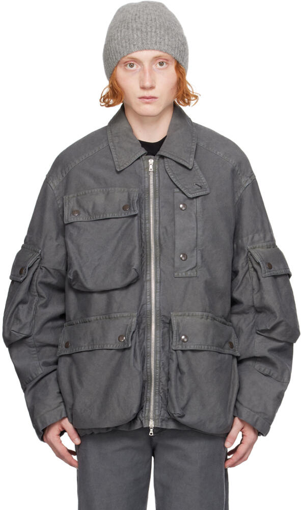 Dries Van Noten Gray Flap Pocket Jacket Cover