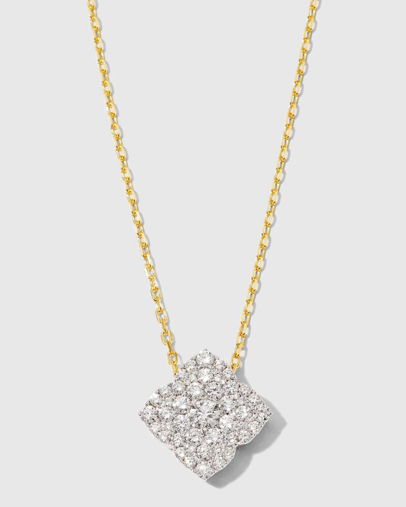 Frederic Sage 18K Yellow and White Gold Large Fleur D'Amour All Diamond Pendant Necklace Cover