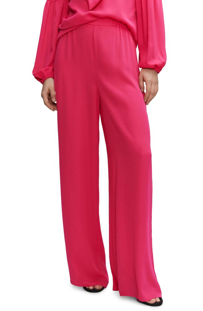 MANGO Pull-On Wide Leg Pants in Fuchsia Cover