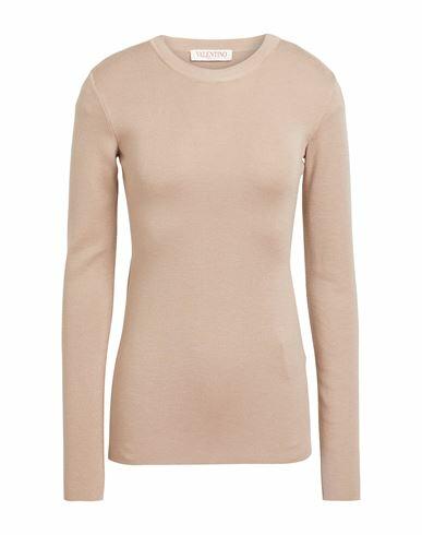 Valentino Garavani Woman Sweater Light brown Cashmere, Silk Cover