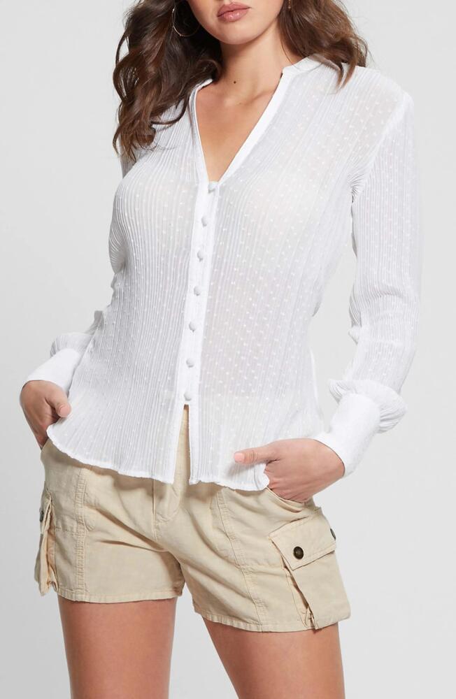 GUESS Lisette Tie Back Shirt in Pure White Cover