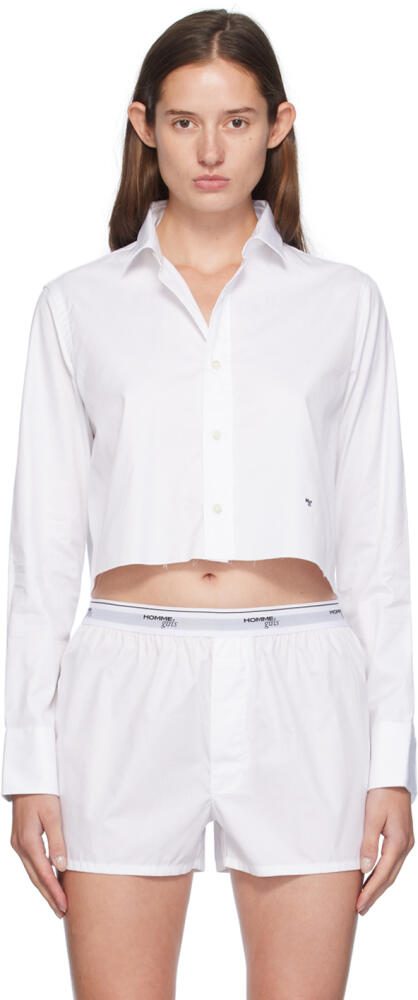 HommeGirls White Cropped Shirt Cover