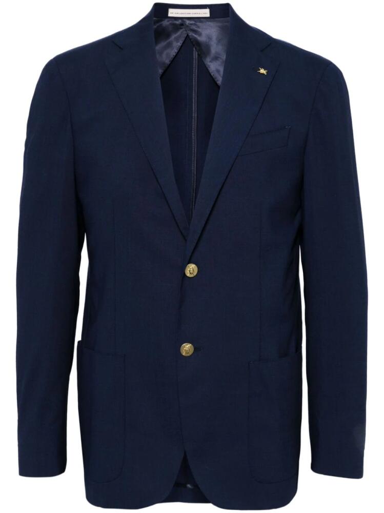 Corneliani brooch-detail single-breasted blazer - Blue Cover