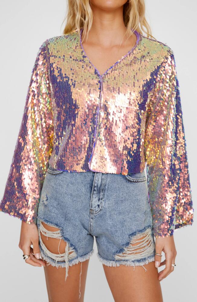 NASTY GAL Iridescent Sequin Jacket Cover