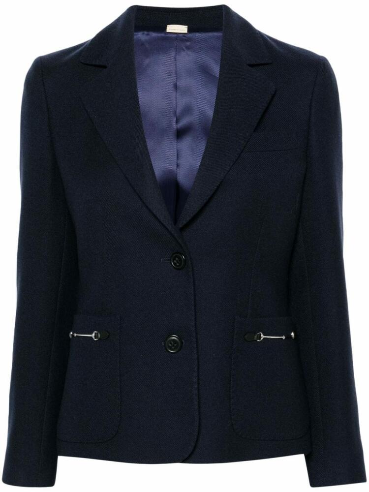 Gucci Horsebit-detail cashmere blazer - Blue Cover