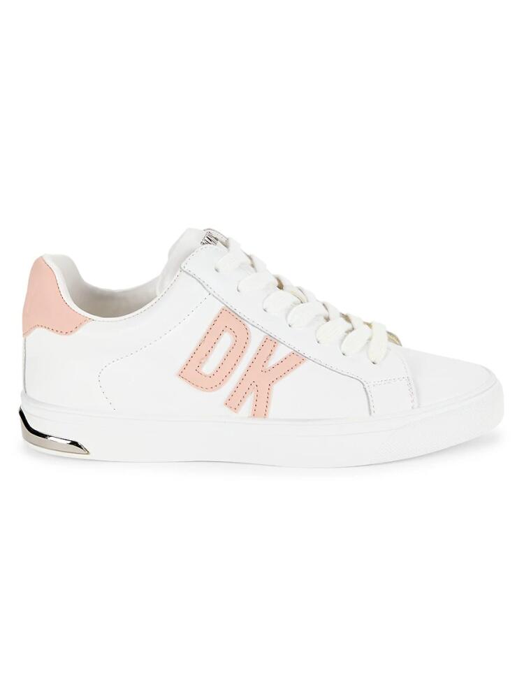 DKNY Women's Abeni Logo Leather Sneakers - White Blush Cover