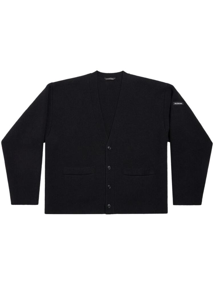 Balenciaga rubberised-logo cardigan - Black Cover