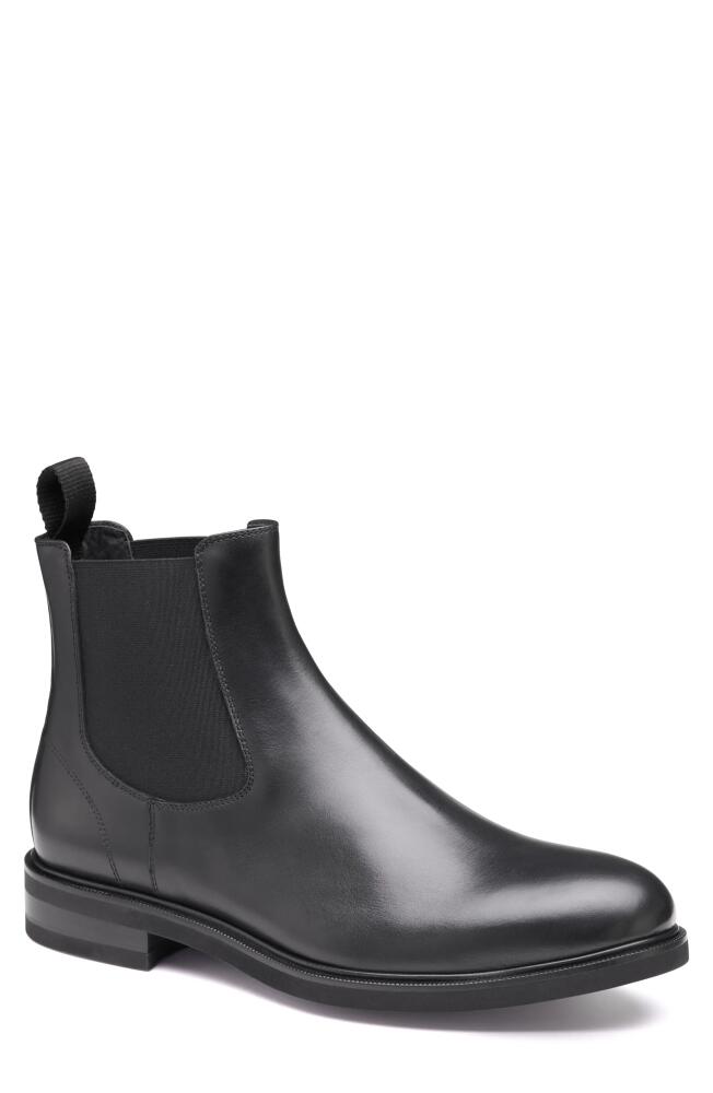 JOHNSTON & MURPHY COLLECTION Hartley Water Resistant Chelsea Boot in Black Italian Calfskin Cover