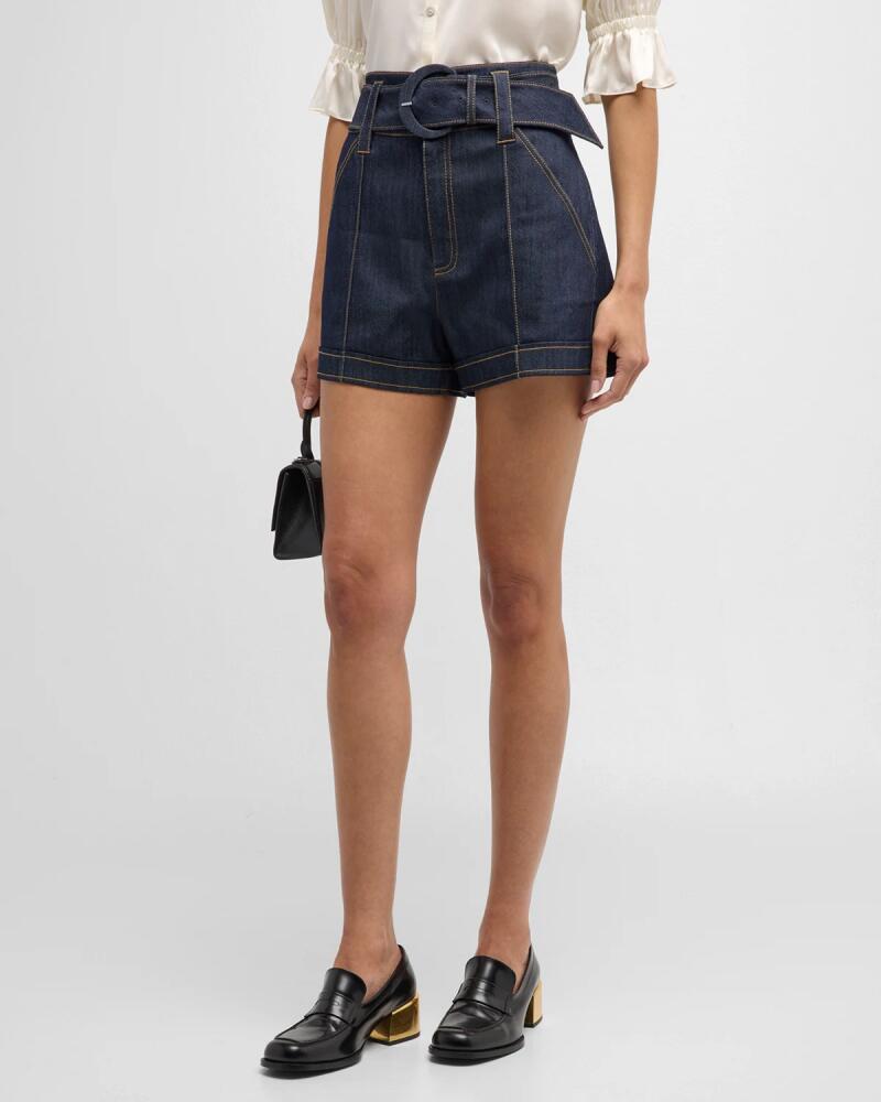 Cinq a Sept Aldi Belted Denim Shorts Cover