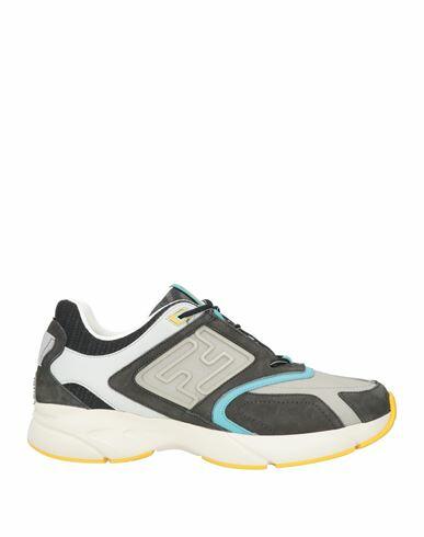 Fendi Man Sneakers Light grey Calfskin, Textile fibers Cover