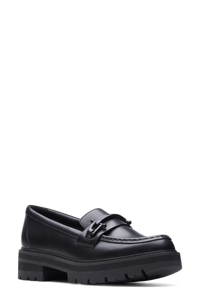 Clarks(r) Orianna Bit Platform Loafer in Black Leather Cover