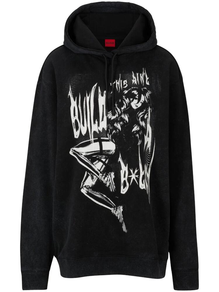 HUGO x Bella Poarch drawstring hoodie - Black Cover