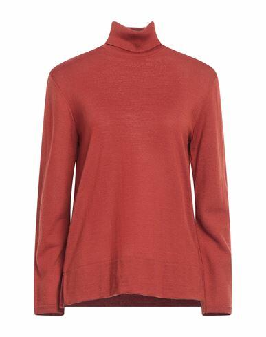 Siyu Woman Turtleneck Brick red Merino Wool Cover