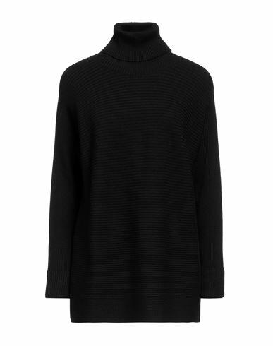 Diana Gallesi Woman Turtleneck Black Viscose, Polyester, Polyamide Cover