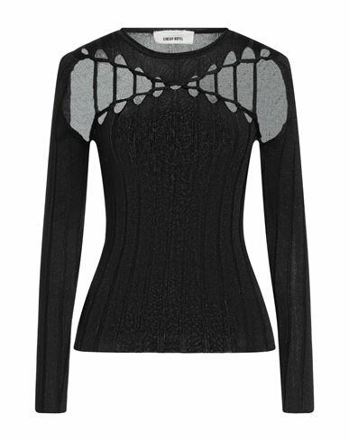 Circus Hotel Woman Sweater Black Viscose, Polyamide, Metal, Polyester Cover