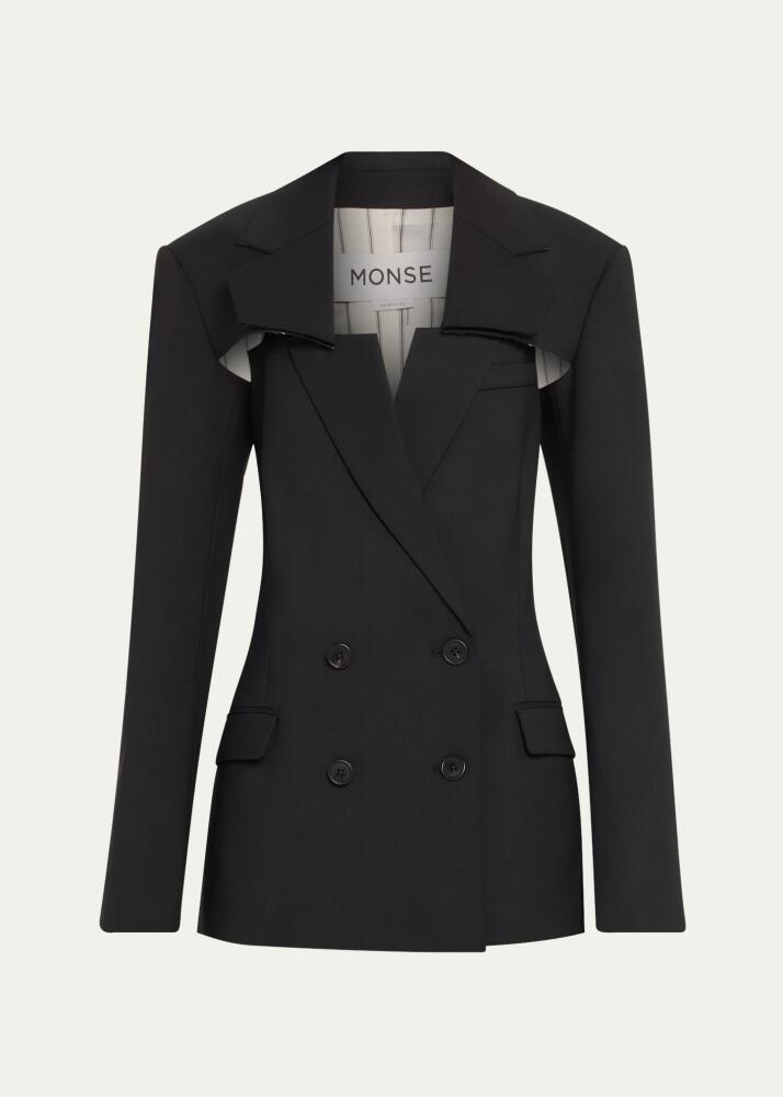 Monse Slashed Two-Piece Wool Blazer Cover