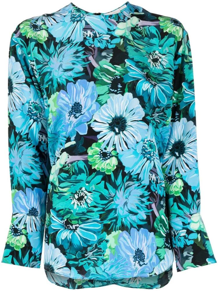 Stella McCartney floral-print silk blouse - Blue Cover