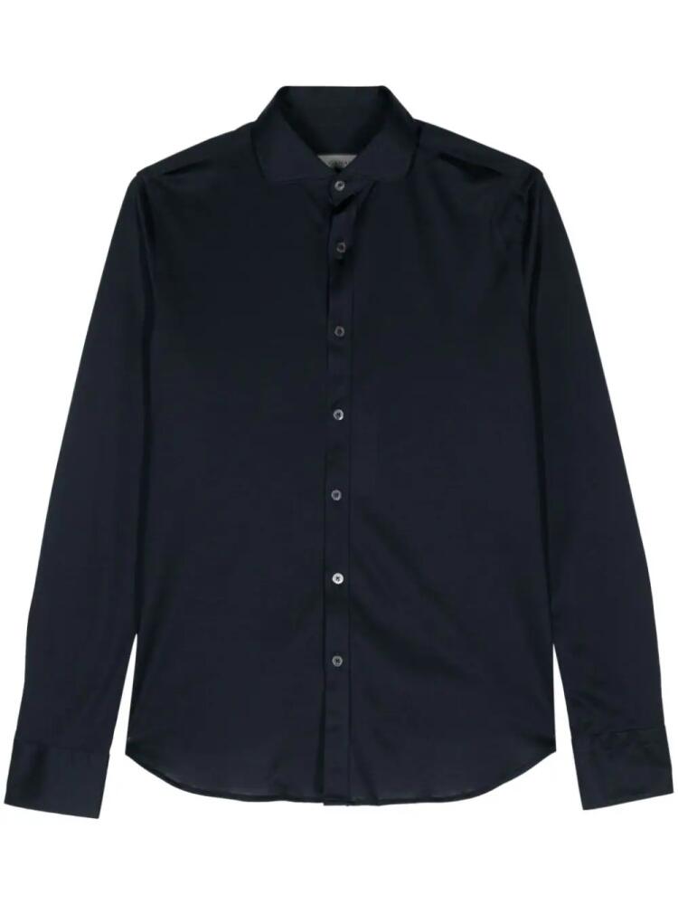 Canali cutaway-collar cotton shirt - Blue Cover