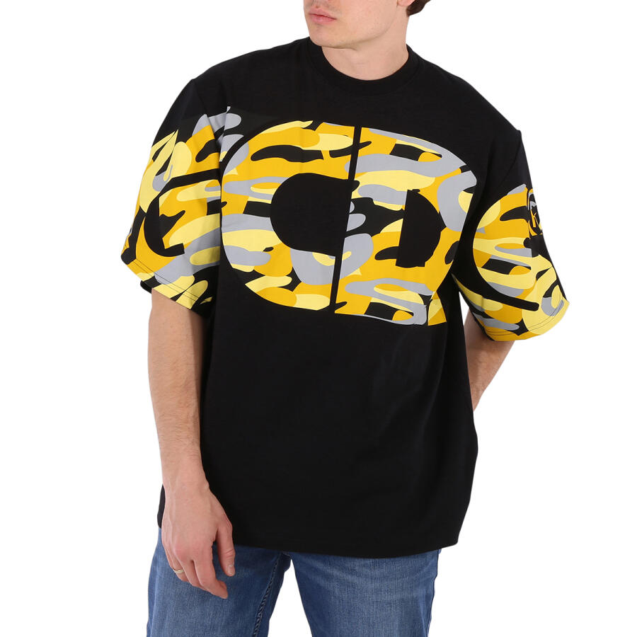 GCDS Mens Camouflage Logo Crewneck Cotton T-shirt Cover