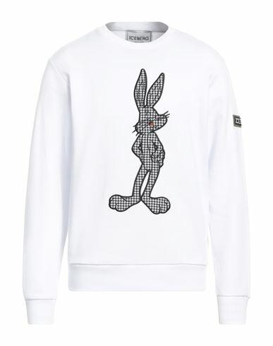 Iceberg Man Sweatshirt White Cotton, Polyester Cover