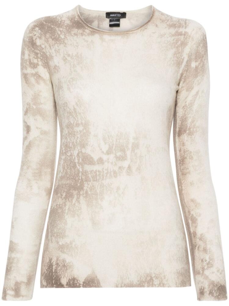 Avant Toi abstract-print cashmere jumper - Neutrals Cover